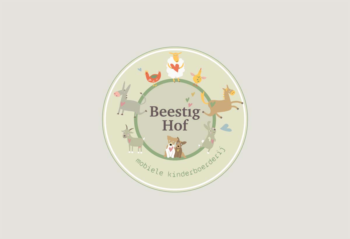 Ontwerp logo voor mobiele kinderboerderij Beestig Hof