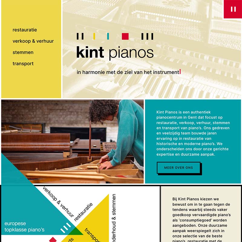 branding, webdesign en SEO copywriting voor Kint Pianos uit Gent