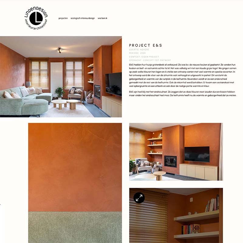 Design en ontwikkeling WordPress website voor Linden Design Interieurarchitectuur