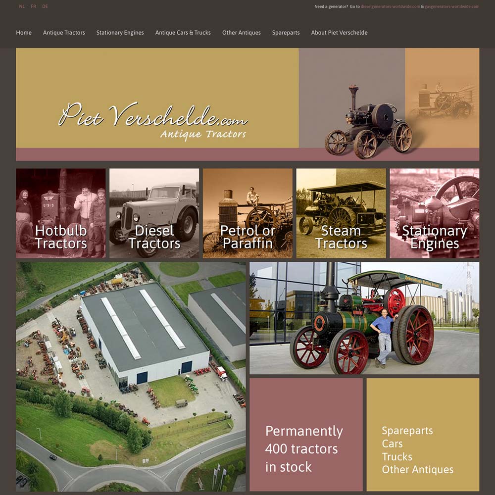 Piet Verschelde Antique Tractors branding, fotografie en webdesign