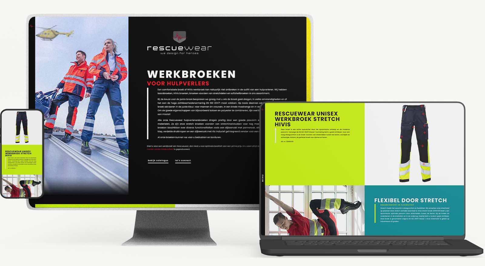 Creatie van responsieve website voor Rescuewear