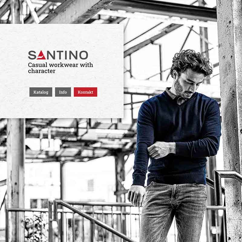 Webdesign van Santino Workwear website
