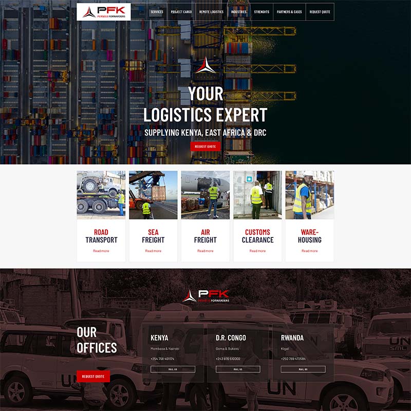 Ontwerp en ontwikkeling van Joomla website voor Perseus forwarders